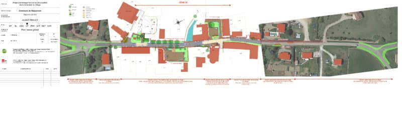 Plan masse AVP v1 de la traversée et de la place du village