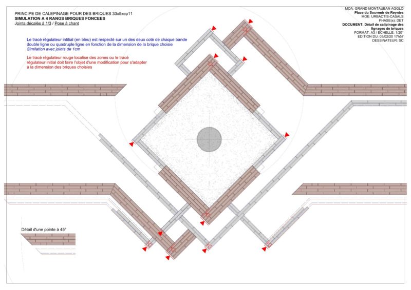 Plan de calepinage en phase EXE