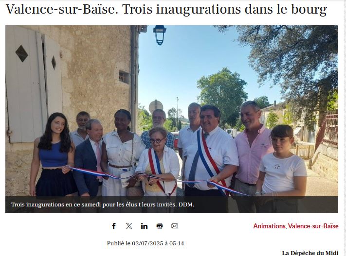 Inauguration de la Place Voltaire à Valence-sur-Baïse - 28/06/25