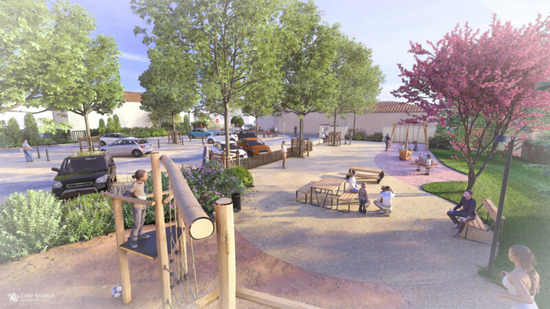 Aménagement de l'espace Jean Moulin à Sainte-Bazeille (47)
